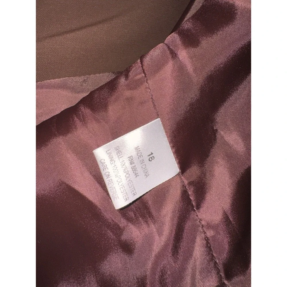 NEW JOHN MEYER Collection Women's‎ Suit Sz 18 Blazer Pants Brown Trousers Beaded